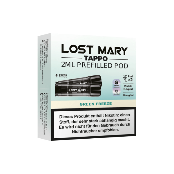 Lost Mary - TAPPO Einweg-Pod 20mg (2 Stk.) Green Freeze